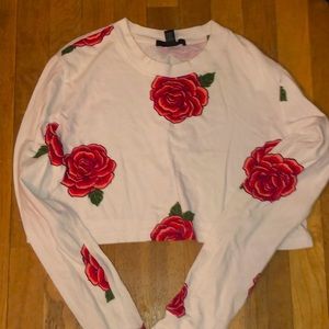 White rose crop top